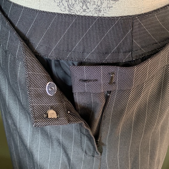 Beautiful pinstripe suit, BNWT, purchased from Macy’s, Size 8P, Color is slate. - Picture 13 of 16